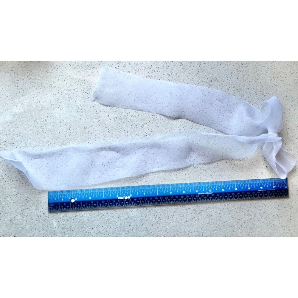 100% Organza Silk Bows With Long Tails Set of 15 White 4 Balloons Showers etc - Picture 15 of 15